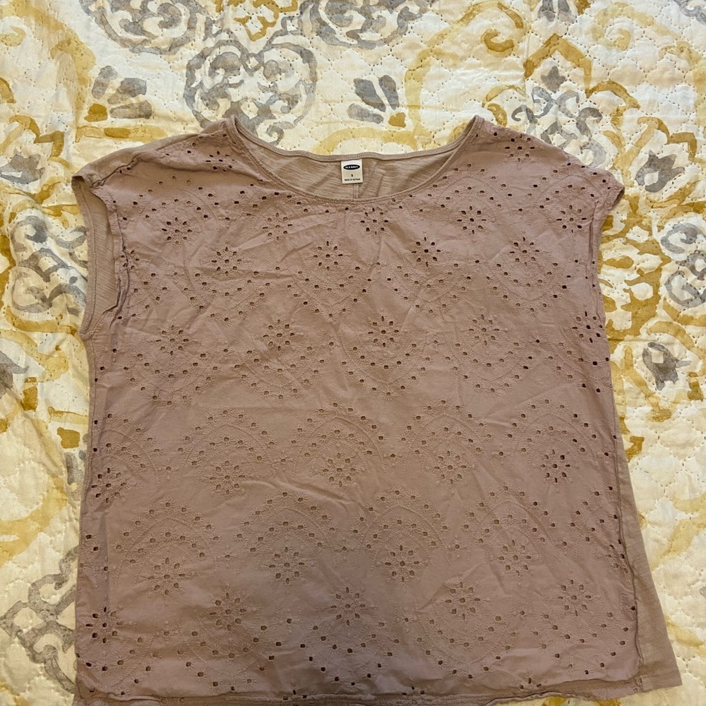 Old Navy Tan Sleeveless Boxy Blouse